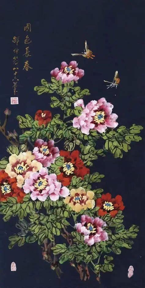 Peinture live des pivoines par Mr Shao Zhongjie à Chengdu